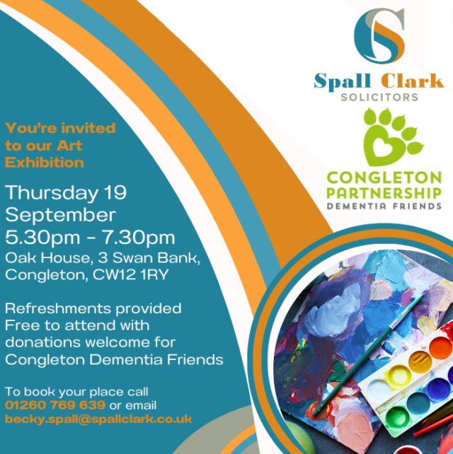 Art Exhibition Invitation Invitation to Spall Clark's art exhibition on 19 September 2024 between 5.30 and 7.30