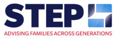 STEP logo. The text says Advising families across generations