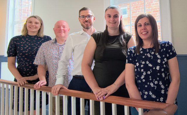 Spall Clark Team Photo of the team at Spall Clark. Left to right: Natasha, Simon, Paul, Melissa and Becky.