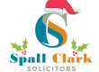 Spall Clark logo with Santa hat and holly leaves