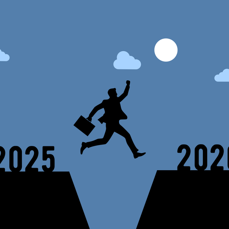 A person leaping from 2025 to 2026.