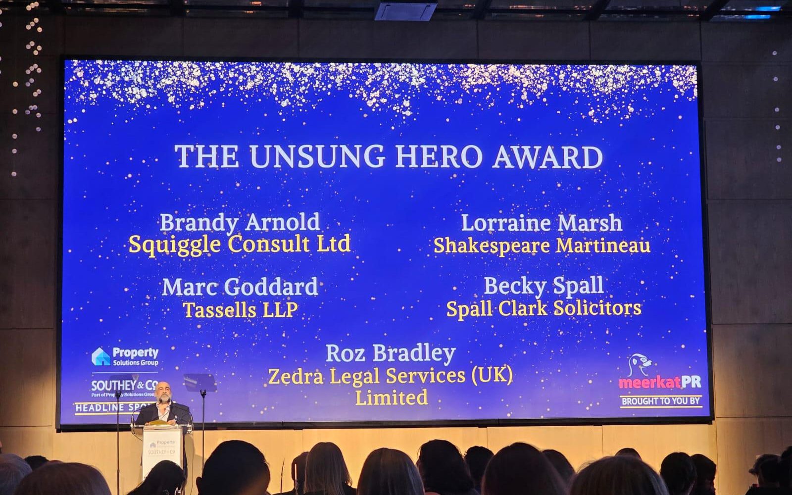 List of nominees for The Unsung Hero Award at the Probate Industry Awards
