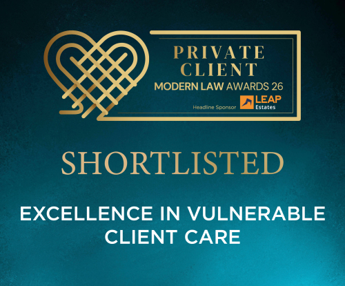 Spall Clark shortlisted for Excellence in Vulnerable Client Care at the Modern Law Awards 2026.