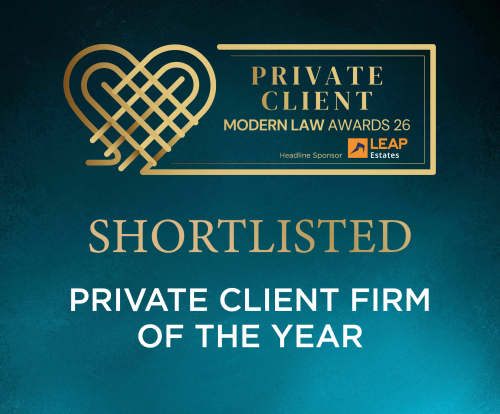 Spall Clark shortlisted for Private Client Firm of the Year at the Modern Law Awards 2026.