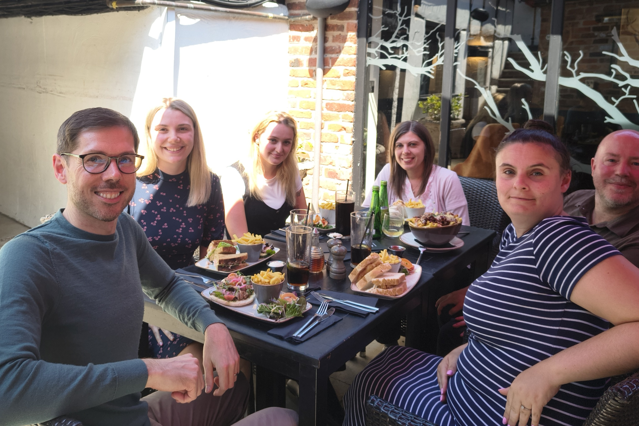 Amy Beasley and Spall Clark at lunch during work experience.