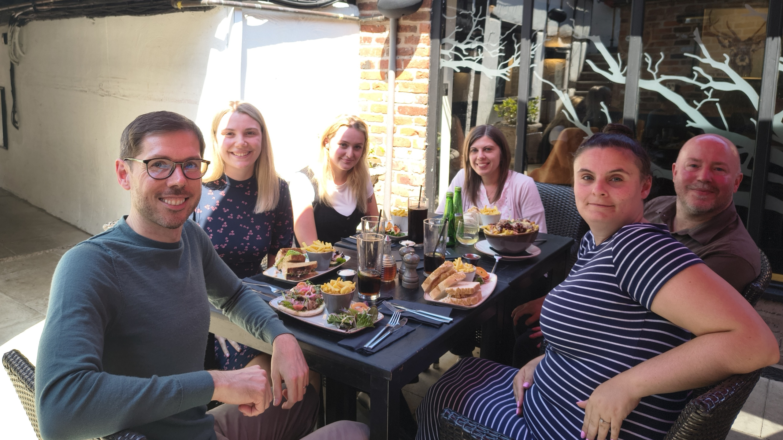 Amy Beasley and Spall Clark at lunch during work experience.