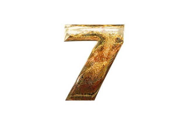 Number 7 in gold